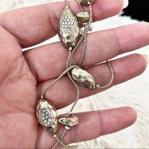 Chico’s Long Silver With Gold Undertones Necklace